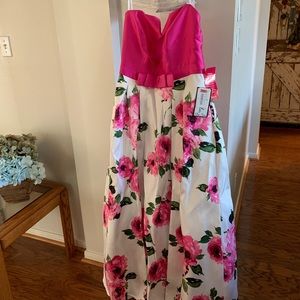 Pink Floral Prom Dress